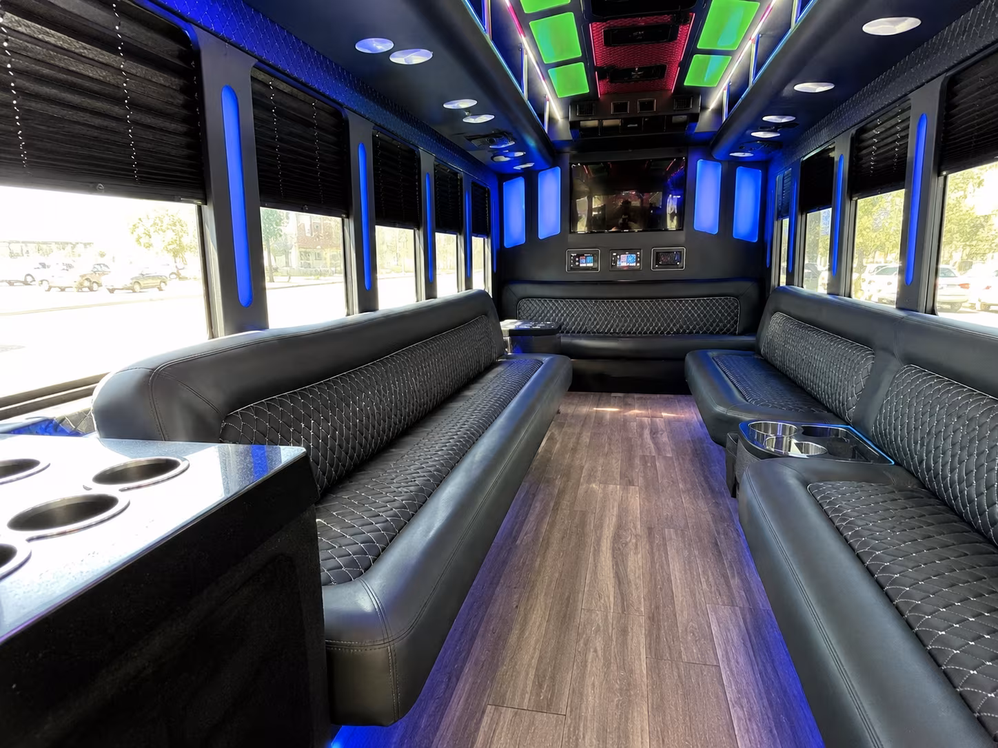 san francisco 15 passenger party bus inside