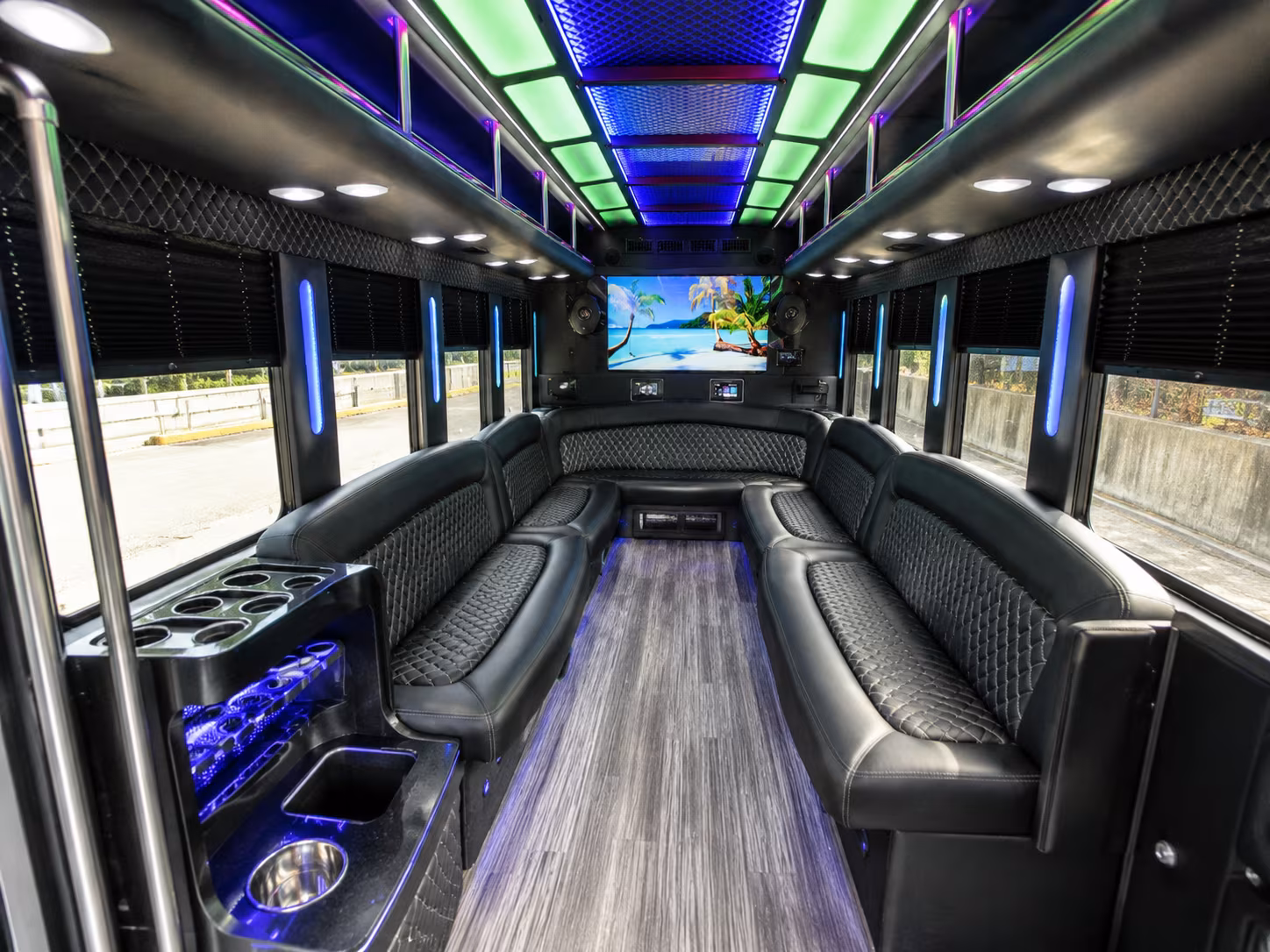 san francisco 18 passenger party bus inside