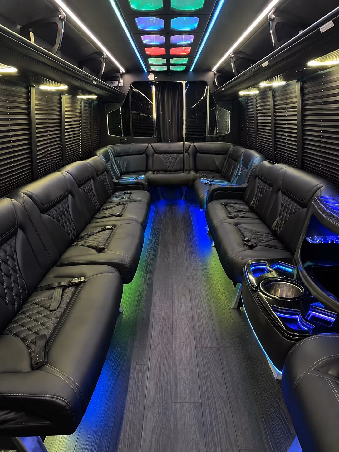 san francisco 20 passenger party bus interior