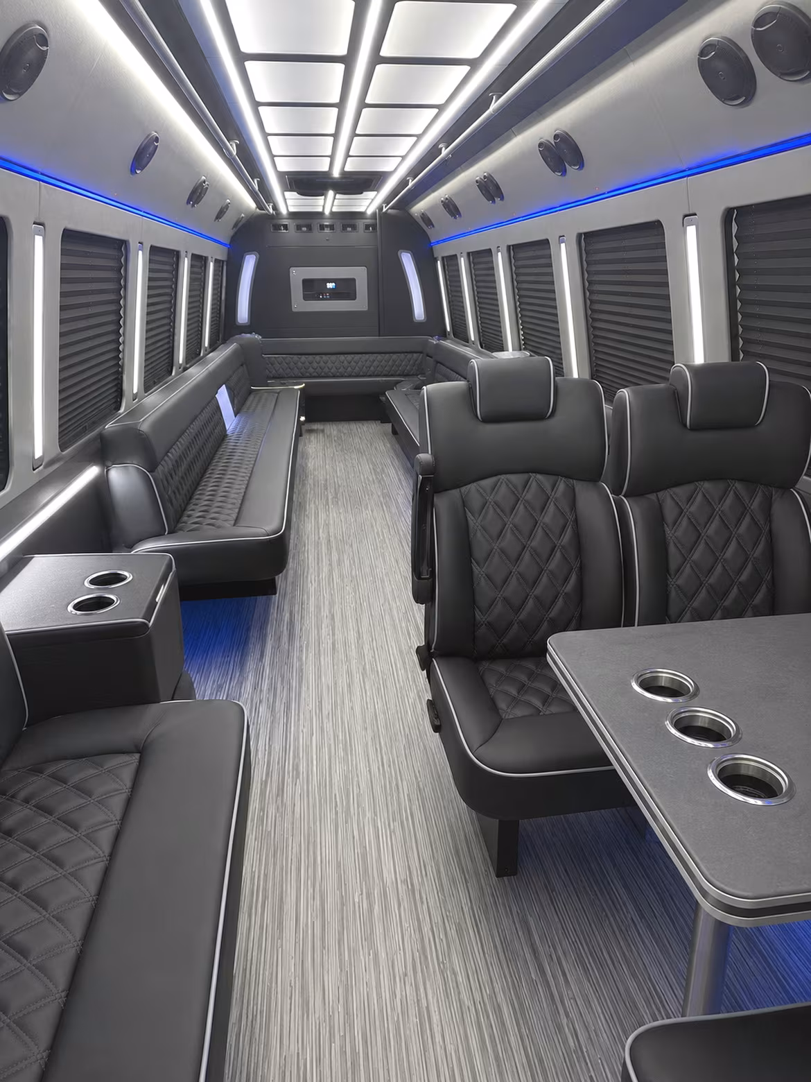 san francisco 25 passenger party bus inside