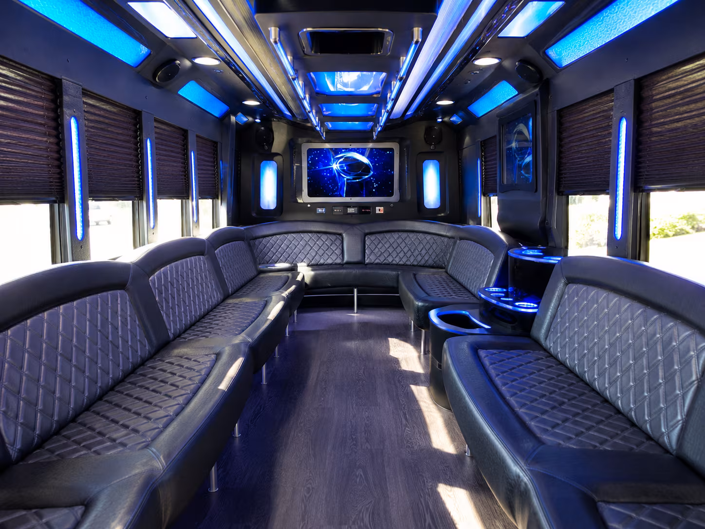 san francisco 28 passenger party bus inside