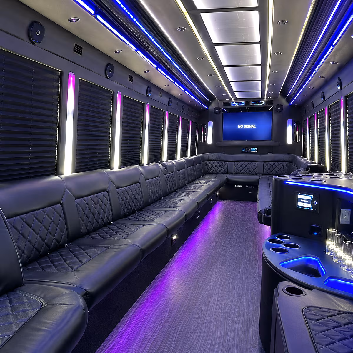 san francisco 30 passenger party bus inside