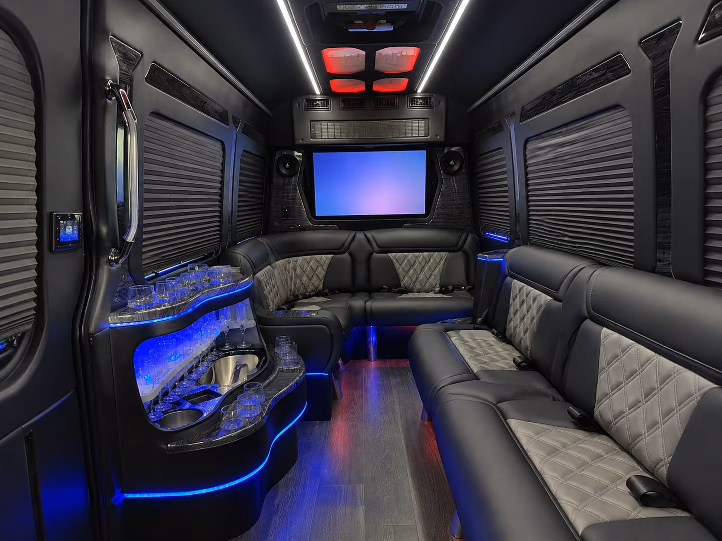 san francisco 40 passenger party bus interior